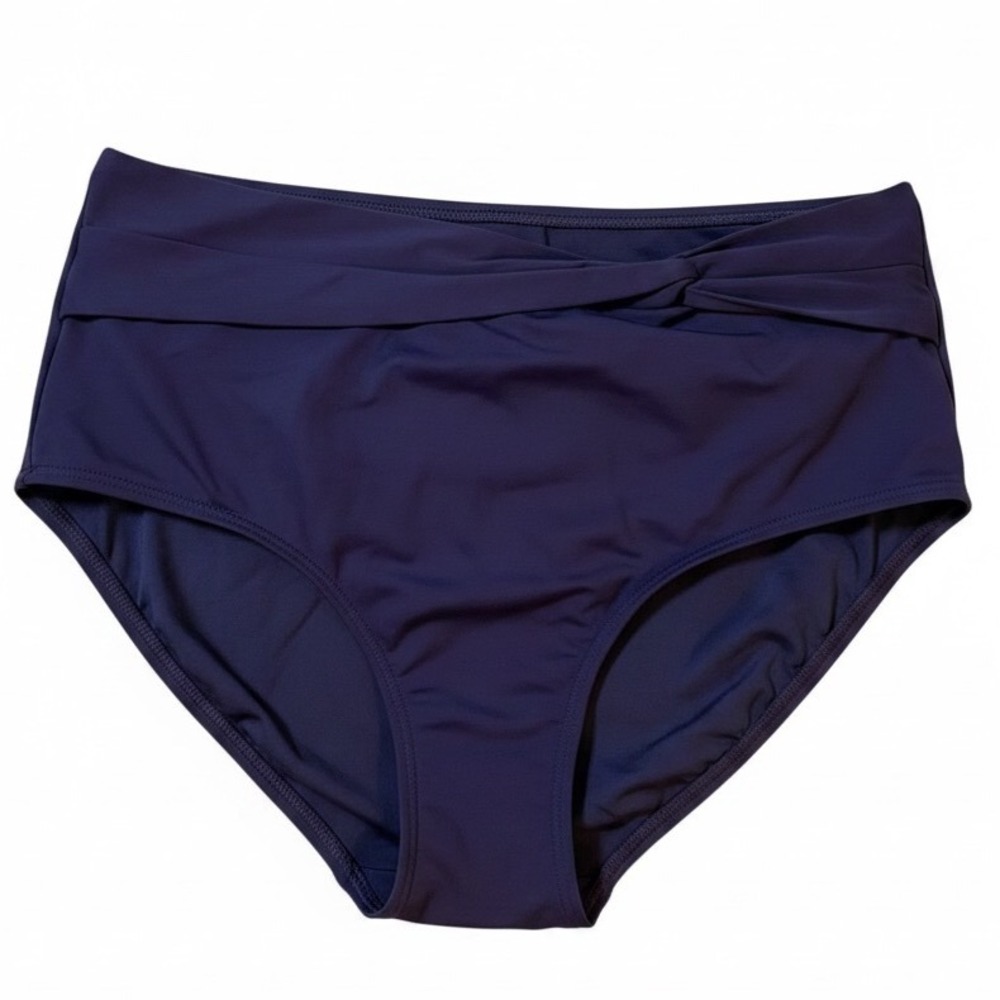Lands' End Women's‎ Navy Twist Front Bikini Swim Bottom Size 18 Full Coverage